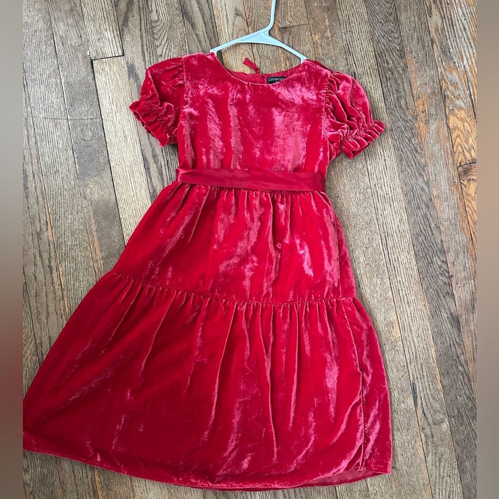 J. Crew Crewcuts girls red velvet dress